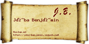 Jóba Benjámin névjegykártya