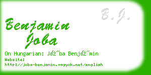 benjamin joba business card